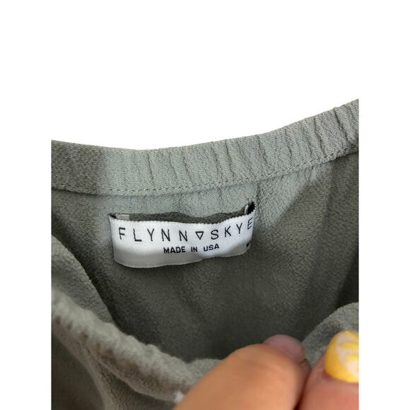 Flynn Skye Karlie Bodysuit Womens M/L Off White Tie Shoulders Preppy Minimalist - Picture 2 of 6